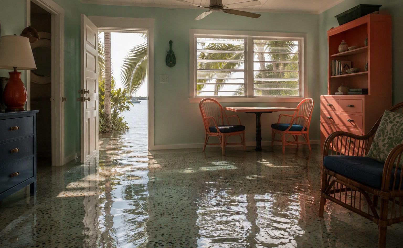 Storm water standing inside a Sarasota home